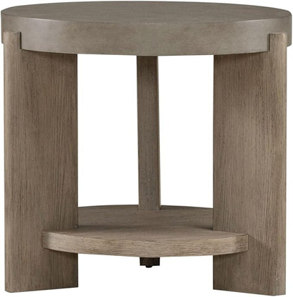Liberty Furniture Affinity Opt 3 Piece Set - Oval Cocktail Table, 2 End Tables - Dusty Taupe Faux Concrete Tops