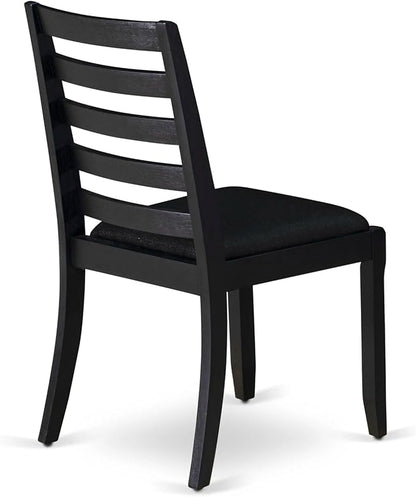 X12X1-006-24 - 13-piece Modern Dining Room Table Set a Rectangular Dining Table and 12 Black Polyester Fabric Stackable Chair, 39x120 Inch, Wire Brushed Black