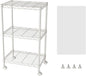 SINGAYE 3 Small Shelves Storage Shelf Wire Shelving Unit Metal Shelf Adjustable Organizers Storage Shelving with Wheels for Bathroom Laundry Room Kitchen Pantry