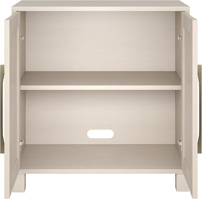 Henn&Hart 28" Wide Rectangular Accent Cabinet in Beech White, for Home, Living Room, Bedroom, Entertainment Room, Office.