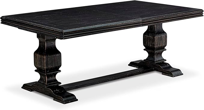 NKDA9-SBB-24-9-pc Dining Room Set Consists of a Rectangular Table and 8 Black Polyester Fabric Dining Chairs with Button Tufted Chair Back - Sand Blasting Black Finish.