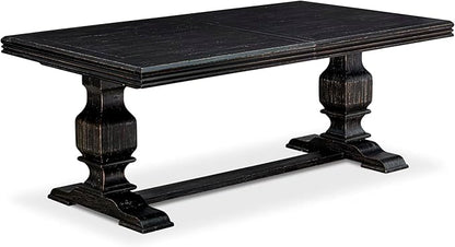 NKDA9-SBB-24-9-pc Dining Room Set Consists of a Rectangular Table and 8 Black Polyester Fabric Dining Chairs with Button Tufted Chair Back - Sand Blasting Black Finish.