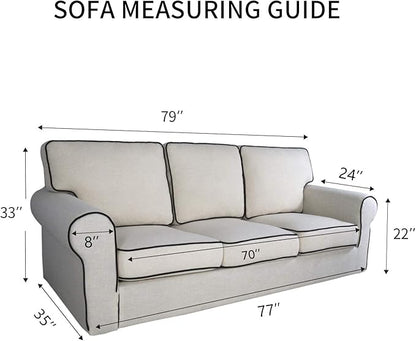 PureFit Reversible Sofa Couch Cover Water Resistant Couch Covers for 3 Cushion, Washable Furniture Cover with Non-Slip Foam and Adjustable Strap for Dogs, Pets (Sofa, Gray/Light Gray)