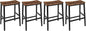 HOOBRO Bar Stools Set of 4, Counter Height Bar Stools, 23.6'' Bar Chairs, Saddle Stools with Footrests, Industrial Barstools for Dining Room, Kitchen, Bar, Rustic Brown and Black BF02MDP401