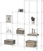 5-Tier Acrylic Bookshelf, 9 Cube Bookcase, Clear Open Stepped Book Shelf for Home Office, Living Room, Bedroom, Easy Assembly, 11.8" D x 40.6" W x 46.1" H
