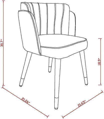 Manhattan Comfort Zephyr Modern Velvet Dining Chair, Solid Wood Frame with Gold-Tipped Splayed Legs, High Density Foam Padding, Vintage Design, Tulip Inspired Accent Furniture, Royal Blue