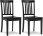 COLAMY Wooden Dining Chairs Set of 2, Solid Rubberwood Kitchen & Dining Room Chairs, High Spindle Back Windsor Style, Modern Dining Table Chairs, Non-Slip Foot Pads, Minimalist Home Furniture,Black