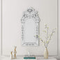 KOHROS Bathroom Vanity Mirror with Floral Etched 40" x 21" Decorative Wall Mirror Frameless Beveled Edge Bathroom Mirror for Vanity Bedroom