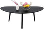 FIRMINANA Mid Century Modern Coffee Table, Oval Black Coffee Table for Living Room & Small Spaces, 47.3" W x 23.63" D x 17.72" H