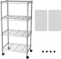 SINGAYE 4 Small Shelves Storage Shelf Wire Shelving Unit Metal Shelf Adjustable Organizers Storage Shelving with Wheels for Bathroom Laundry Room Kitchen Pantry