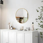 12 Inch Gold Round Bathroom Mirror Circle Wall Mirrors Brushed Metal Frame Anti-Rust Tempered Glass Mirror for Bathroom Bedroom Entryway Living Room