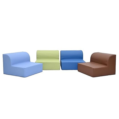Children's Factory Library Loungers, Flexible Seating Classroom Furniture, Comfy Kids Chairs, Woodland, Set of 4
