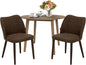 COLAMY 3-Piece Extendable Dining Table Set for 2, 36" Kitchen Round Wood Table with 2 Wooden Dining Room Chairs,Light Brown/Dark Brown