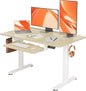 YDN Standing Desk with Keyboard Tray, 48 Inch Height Adjustable Desk with Cable Management, Natural Stand Up Desks for Home and Office, 48inch Natural