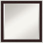 Amanti Art Wall Mirror 23x23 Maya Espresso Silver Square Bathroom Mirror for Wall Decor Living Room, Medium Modern Contemporary Frame, Hangs Horizonally and Vertically, Bathroom Decor, Beveled Edge