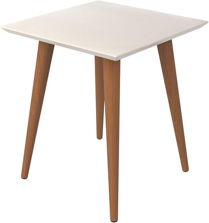 Manhattan Comfort Utopia High Square End Table, Off White