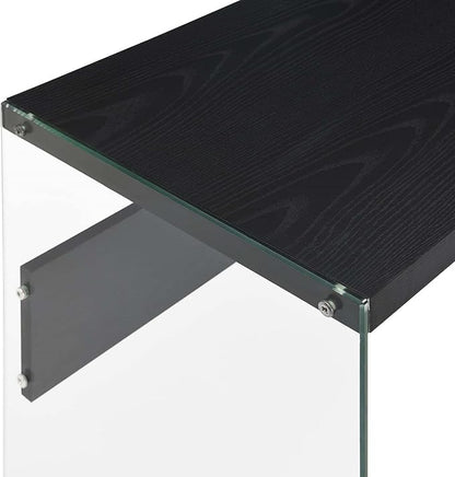 SoHo Glass Console Table/Desk, Black/Glass