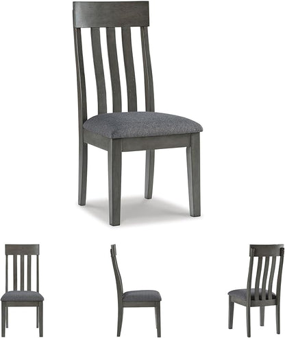 Signature Design by Ashley Hallanden Modern Slat Back 18.63" Dining Room Chair, Set of 2, Gray