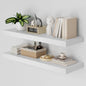 Heimlove 36 Inch Long Floating Shelf for Wall, 12" Deep White Floating Shelves Wall Shelves for Bedroom Living Room Bedroom, Wall Mounted Shelves for Storage Book Decor, Set of 2
