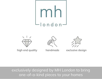 MH London Lydia Round Small End Table & Side Table Solid Wood, Walnut top with Black Metal Legs, Nightstand, 15.75"x15.75"x18"