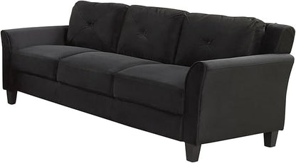 3 Pieses Modern Living Room Sofa Sets Polyester Blend Button Tufted Sofa&Couch Include 3Seaters Couch, Loveseat and Armchair with Ergonomically Curved Armrests for Home Apartment Office