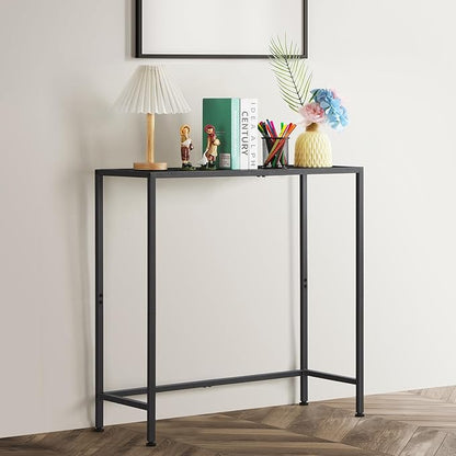 Console Table for Entryway, Black Narrow Console Hallway Table Living Room Furniture, Thin Side Table Back of Sofa, Entrance Table for Entryway Foyer Bedroom