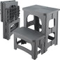 Folding 2-Step Stool for Adults Kids Non-Slip Collapsible Portable Step Stool for Kitchen Home Toilet Bedroom Office Bathroom Rv,Holds 300 Lbs(Grey)