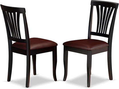 East West Furniture PLAV9-BCH-LC 9 Piece Dining Room Table Set Includes an Oval Kitchen Table with Butterfly Leaf and 8 Faux Leather Upholstered Dining Chairs, 42x78 Inch, Black & Cherry