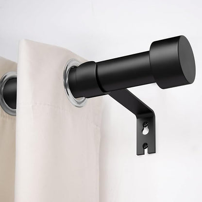 2 Pack Curtain Rods for Windows 72 to 144 Inch, 1 Inch Black Adjustable Heavy Duty Extra Long Curtain Rod Set with End Cap, Modern Outdoor Drapery Rods for Patio Bedroom, Size 32"- 150"