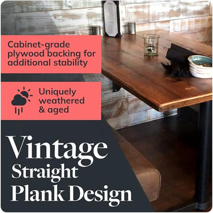 Reclaimed Wood Table Top - Rustic Recycled Wooden Piece Perfect for Signs, Counters, Kitchens, Dining and Coffee Table Tops (Straight Plank Table Top 36" x 36")