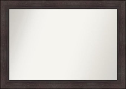 Amanti Art Brown Bathroom Mirror for Over Sink, 30x42 Sloped Espresso Rectangle Vanity Mirror, Large Modern Contemporary Frame, Hangs Horizonally and Vertically, Bathroom Wall Decor, Non-Beveled Edge