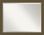 Amanti Art Bronze Bathroom Mirror for Over Sink, 26x32 Blaine Light Bronze Narrow Rectangle Vanity Mirror, Large Modern Contemporary Frame, Hangs Horizonally and Vertically, Bathroom Wall Decor
