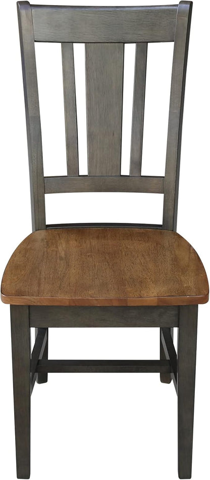 International Concepts San Remo Splatback Dining Chair, Height, Hickory/Washed Coal