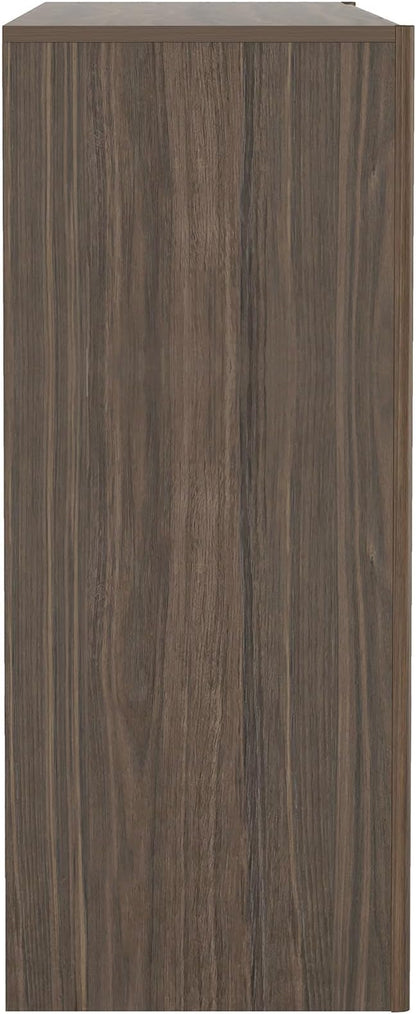 Manhattan Comfort Linda Modern Console Table with 3 Storage Drawers – 60" Narrow Entryway Stand for Living Room, Hallway, or Dining Room – Wood Grain Accent Furniture, Walnut Brown