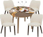 COLAMY 5-Piece Extendable Dining Table Set for 4, 36" Kitchen Round Wood Table with 4 Wooden Dining Room Chairs,Light Brown/Beige