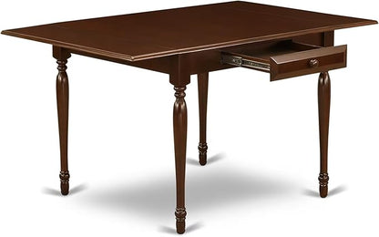 East West Furniture MZDO3-MAH-W 3 Piece Dining Room Furniture Set Contains a Rectangle Kitchen Table with Dropleaf and 2 Dining Chairs, 36x54 Inch, Mahogany