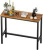 Teraves Bar Table, Bar Height Pub Table, Counter Height Table with Sturdy Metal Frame, Rectangular High Top Table for Kitchen & Dining, Living Room (47.24", Teak)