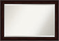 Amanti Art Brown Wall Mirror 29x41 Coffee Bean Brown Rectangle Bathroom Mirror for Wall Decor Living Room, Large Casual Frame, Hangs Horizonally and Vertically, Bathroom Decor, Beveled Edge from WI