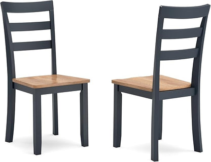 Signature Design by Ashley Gesthaven Solid Wood Frame Dining Chair, Set of 2, Blue/Natural