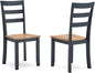 Signature Design by Ashley Gesthaven Solid Wood Frame Dining Chair, Set of 2, Blue/Natural