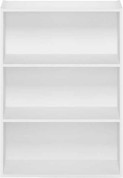 Furinno Pasir 3-Tier Open Shelf Bookcase, Plain White