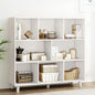 IOTXY Open Cube Low Bookcase - 3-Tier Freestanding Storage Display Cabinet Organizer with Legs for Home Office, 8-Cubes Open Shelf Short Bookshelf, White