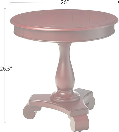 INSPIRED by Bassett OSP Home Furnishings Avalon Hand Painted Round Accent Table with Traditional Accents, Vintage Wine