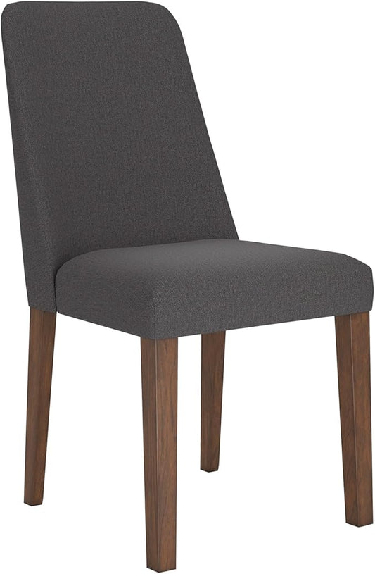 Signature Design by Ashley Lyncott Contemporary Dining Room Upholstered Side Chair with Foam Cushion, Set of 2, Dark Gray & Brown