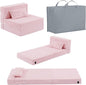 Folding Sofa Bed Floor Mattress for Kids with Pillow, Toddler Washable Folding Floor Nap Mat for Sleeping Daycare, Child Fold Up Sofa Futon Chair Bed with Storage Bag for Children