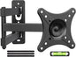 USX MOUNT Full Motion TV Wall Mount - Universal Single Stud Corner Bracket for 13-32 inch TVs, Monitor Wall Mount for LCD Monitor Swivel Tilt Rotation Articulating, VESA100x100mm, Up to 33LBS