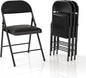 4 Pack Folding Chairs with Padded Cushion & Back, Padded Folding Chairs for Home, Office, Indoor, Outdoor Events (Black, 4 Pack)
