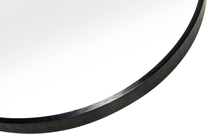 FrameWorks 28" Deluxe Contemporary Black Circular Aluminum Mirror