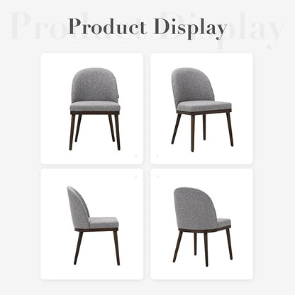 COLAMY Upholstered Dining Chairs Set of 2, Large Dining Room Kitchen Chairs with High Back and Deep Seat, Modern Fabric Dinner Chairs with Wood Legs, Dark Grey