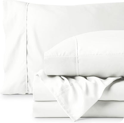 Bare Home Twin Sheet Set - 1800 Ultra-Soft Microfiber Twin Bed Sheets - Double Brushed - Deep Pockets - Easy Fit - Extra Soft - 3 Piece Set - Bedding Sheets & Pillowcases (Twin, Cream)
